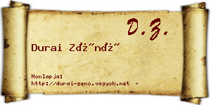 Durai Zénó névjegykártya